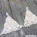 KMG Women Rhinestone Printed Halter Chain Thong Triangle Bikini Swimsuit Tie Side Swimwear Beige B079CGRWW5